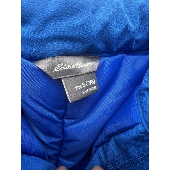 NWT Eddie Bauer Kids Snow Pants 7 / 8 Zippered Legs Reflective Logo - Picture 3 of 4